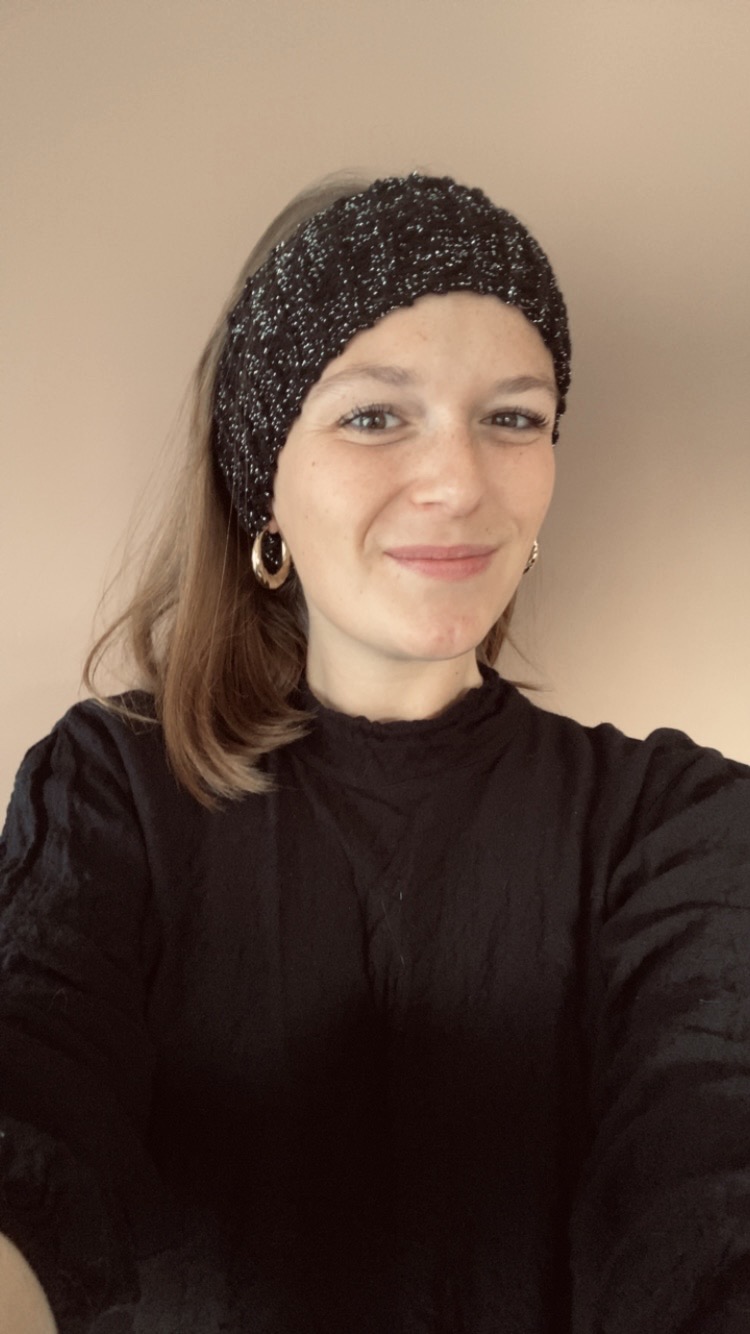 Bandeau en laine tricoté main – Image 3