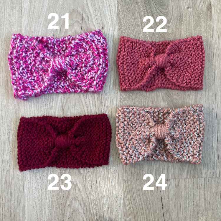 Bandeau en laine tricoté main – Image 9