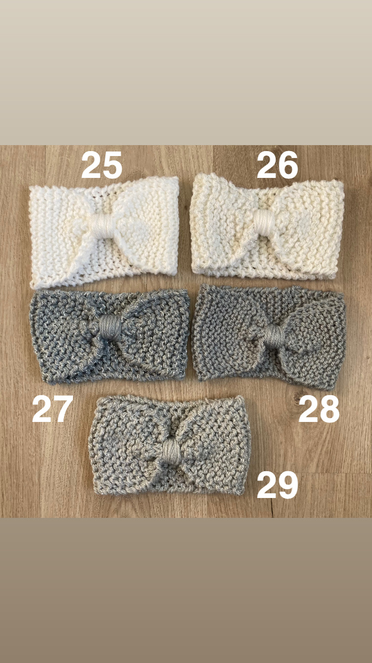 Bandeau en laine tricoté main – Image 10