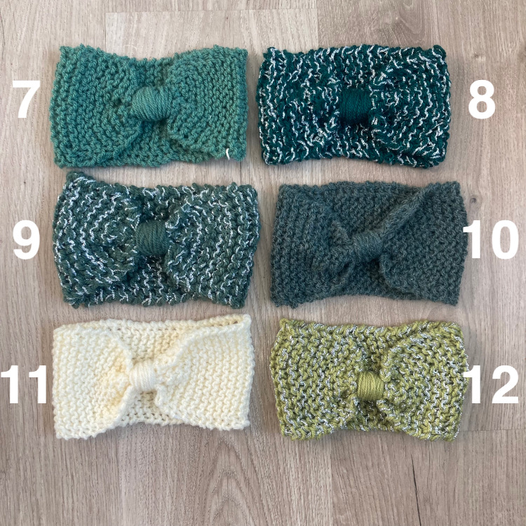 Bandeau en laine tricoté main – Image 6