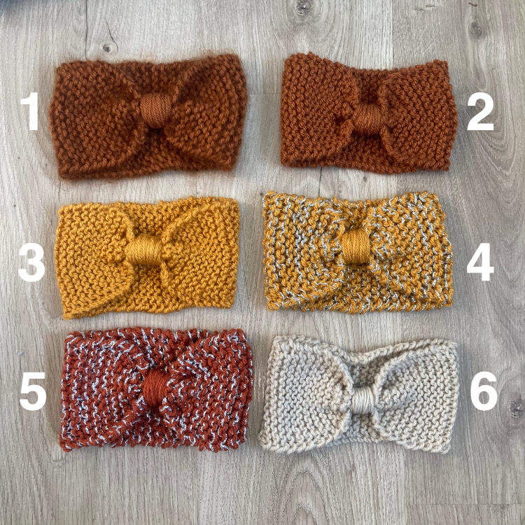 Bandeau en laine tricoté main – Image 5