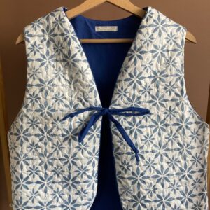 Veste sans manche matelassée mandala bleu