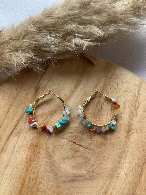 Boucles d'oreilles Créoles bohème – Image 6