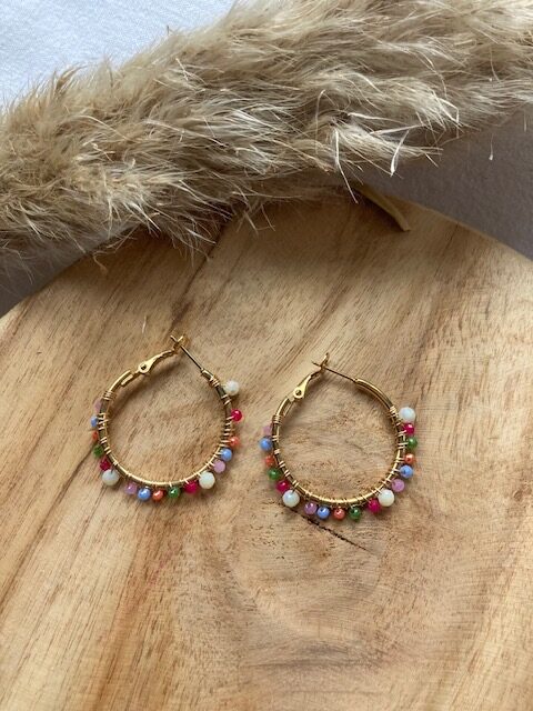 Boucles d'oreilles Créoles bohème – Image 5