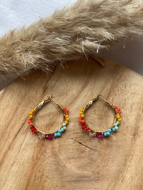 Boucles d'oreilles Créoles bohème – Image 4