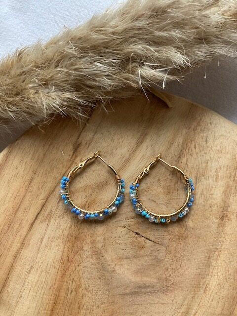 Boucles d'oreilles Créoles bohème – Image 3